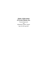 Junior Achievement of Greater Boston Audited Financials (2023) cover